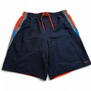Nike navy and orange shorts / swim trunks brand new with tags size XL